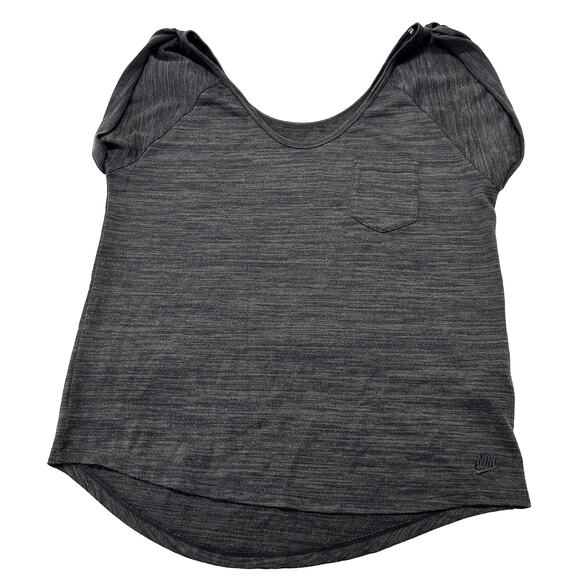 Nike Top Shirt Women Size M Gray Short Sleeve Athleisure Lightweight Casual - Picture 1 of 9